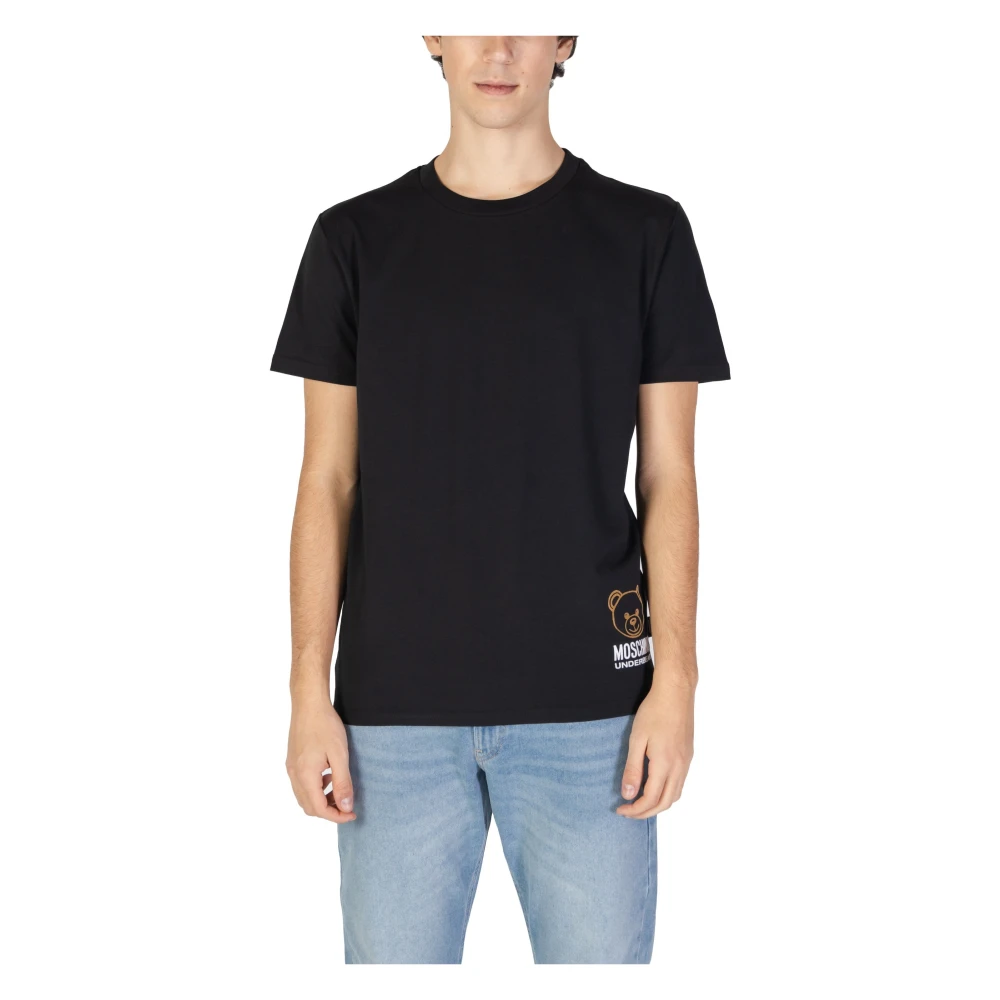 Moschino Zwart Print Korte Mouw T-shirt Black Heren