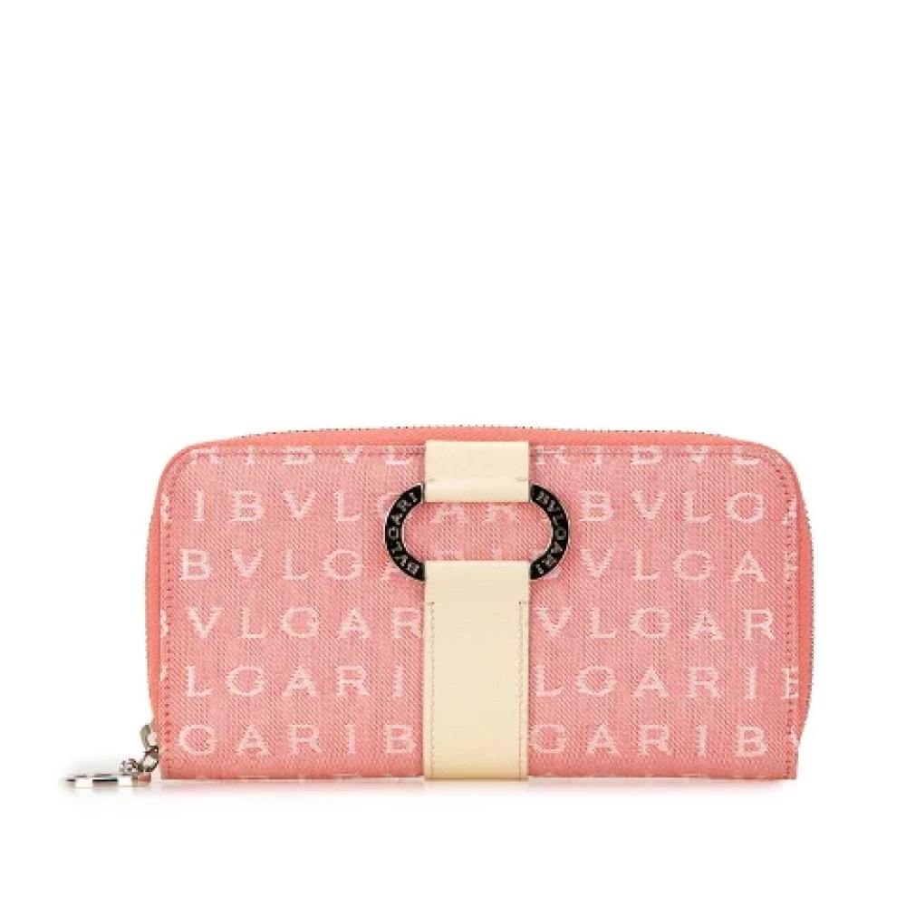 Bvlgari Vintage Pre-owned Canvas wallets Pink Dames