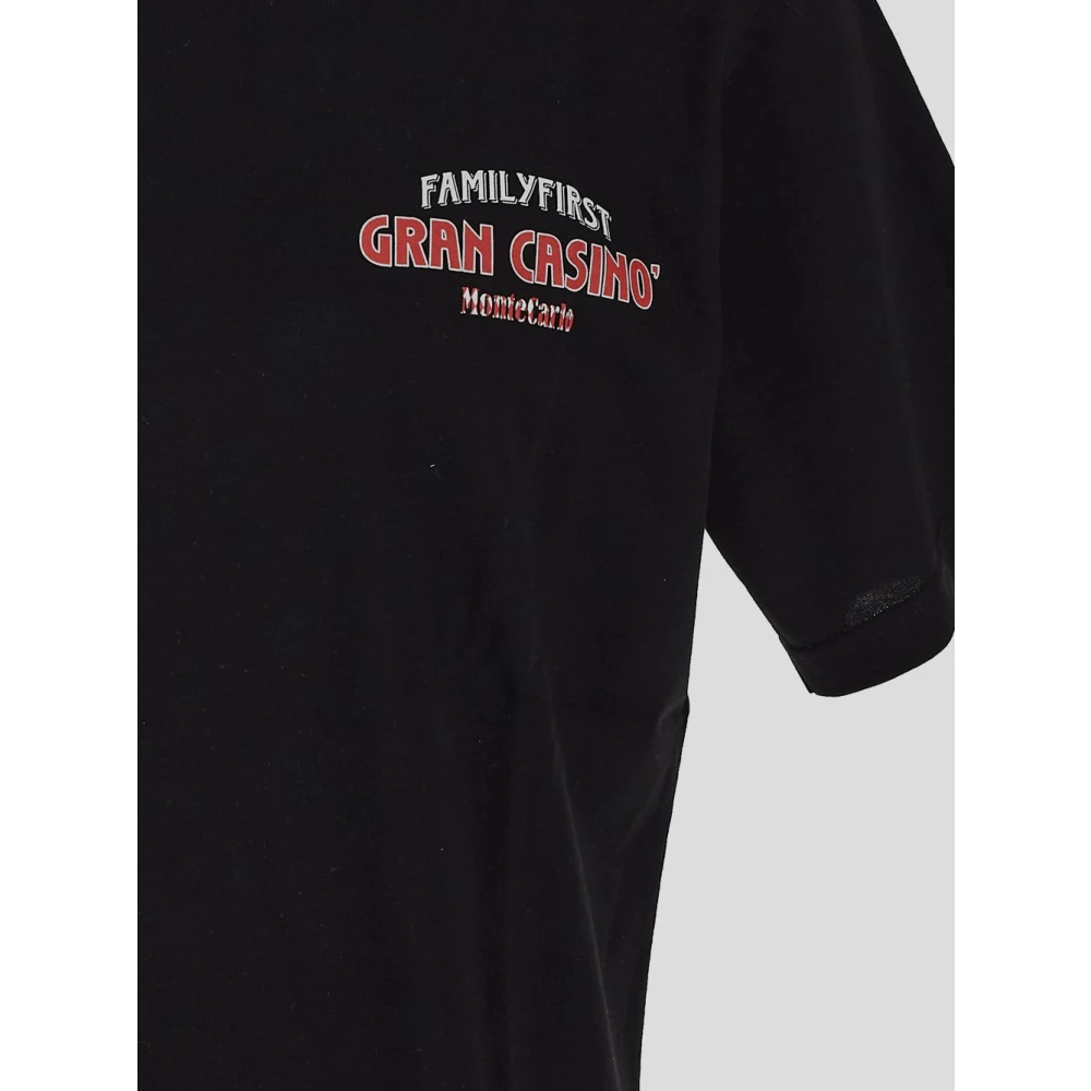 Family First Casino Stijl Katoenen T-Shirt Black Heren
