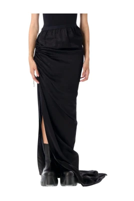 Svart Silk & Nylon Kjol