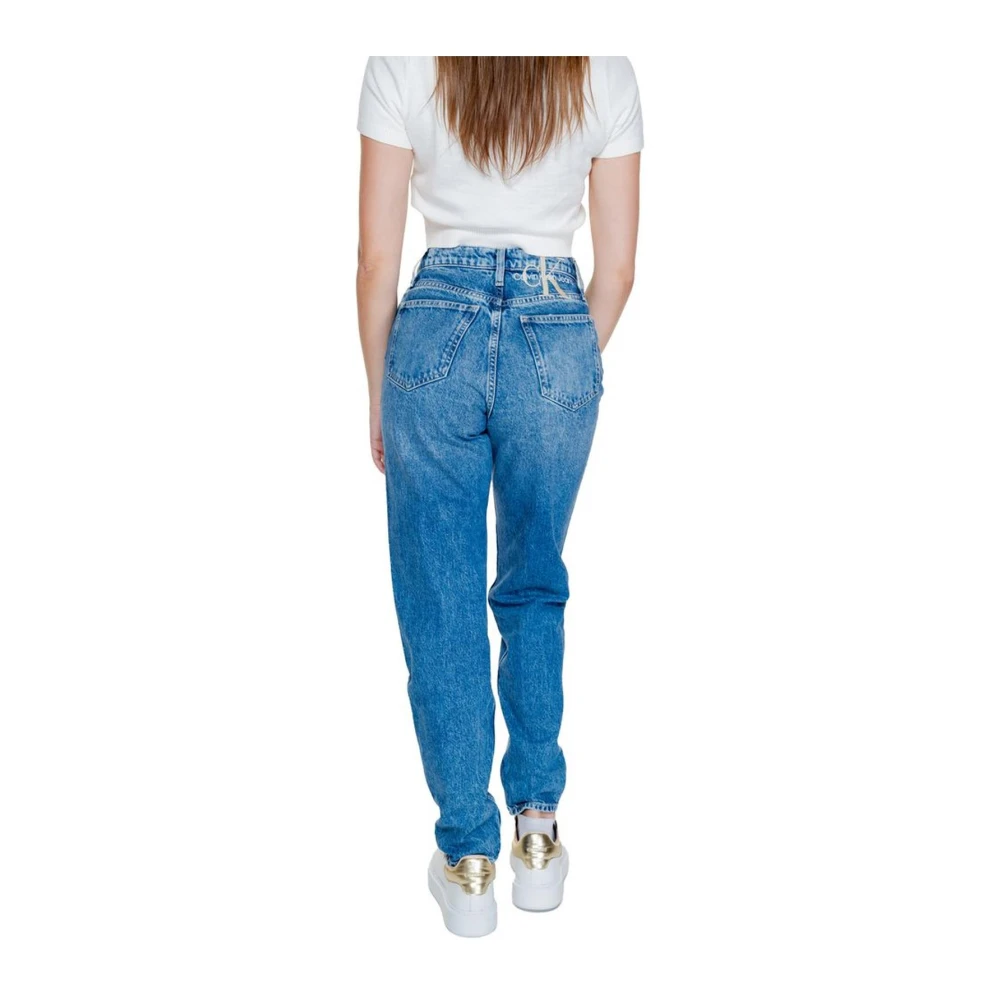 Calvin Klein Jeans Katoenen Mom Jeans Collectie Herfst Winter Blue Dames
