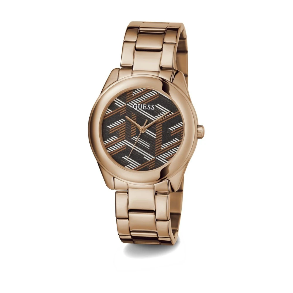 Guess Damarmbandsur Cubed roséguld, brun 40 mm Gw0607L3 Brown, Dam