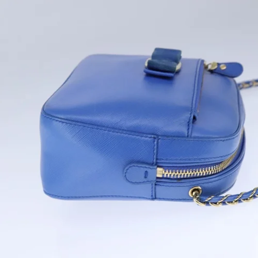 Salvatore Ferragamo Pre-owned Leather shoulder-bags Blue Dames