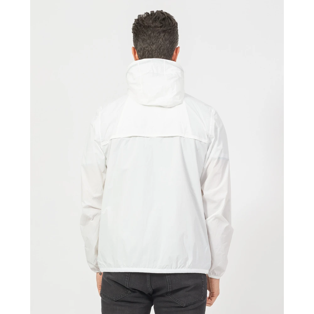 K-way Witte Lichtgewicht Hoodie Jas White Heren