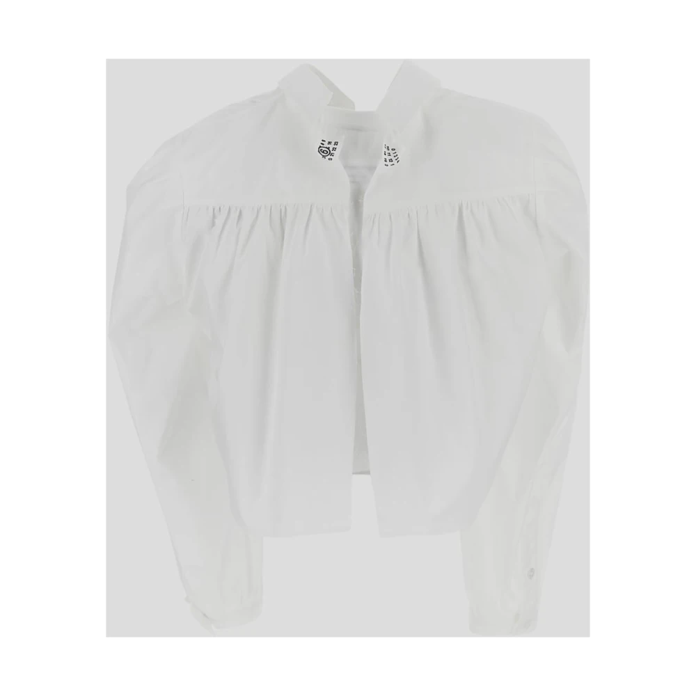 MM6 Maison Margiela Witte Katoenen Shirt met Lange Mouwen White Dames