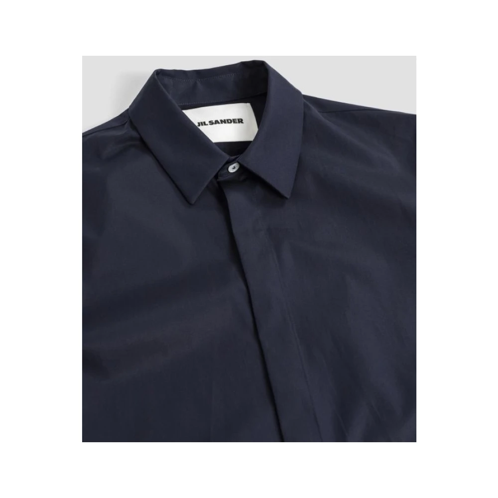 Jil Sander Navy Blauw Katoenen Overhemd Blue Heren
