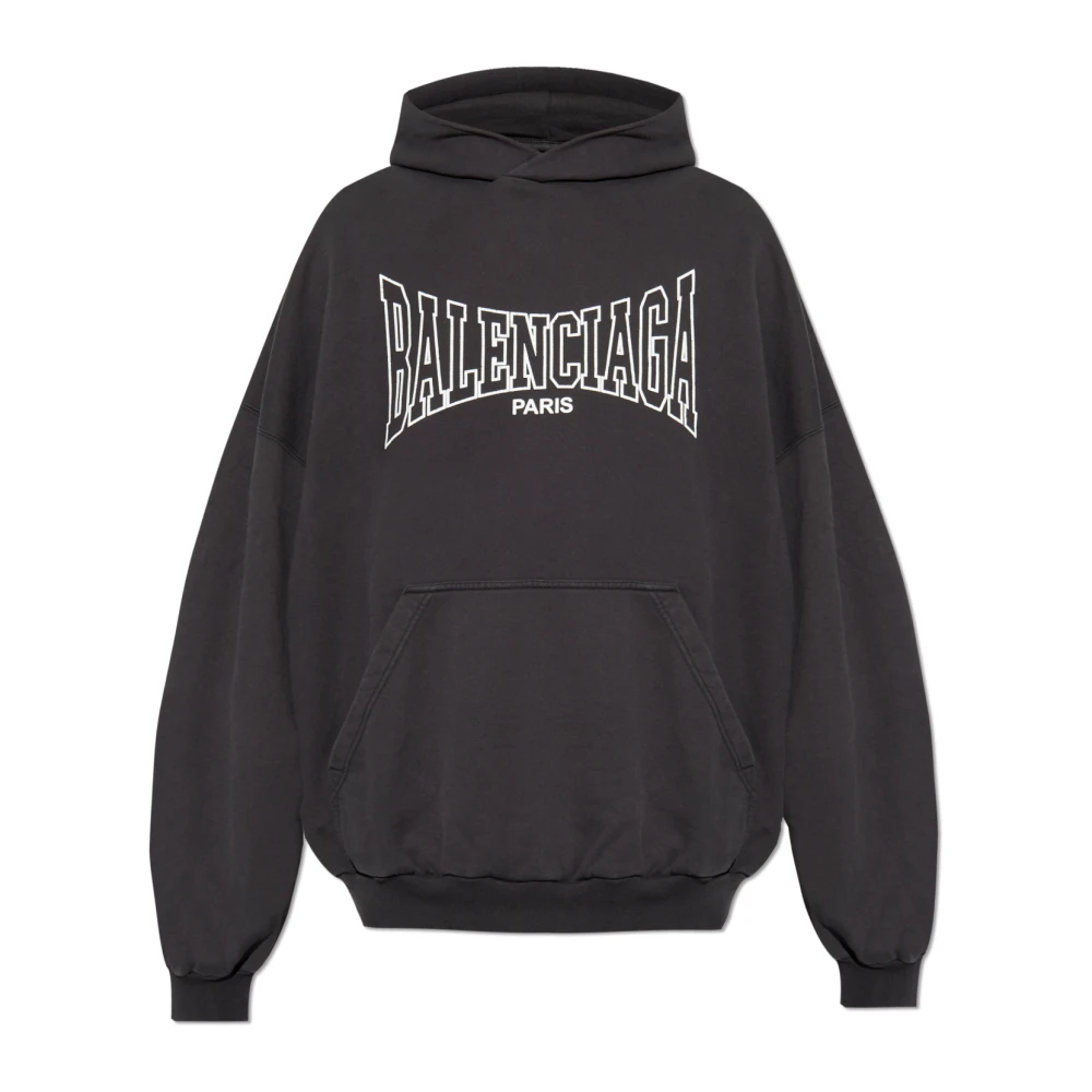 Balenciaga I Love Paris & Hoodie Large Fit Gray Heren