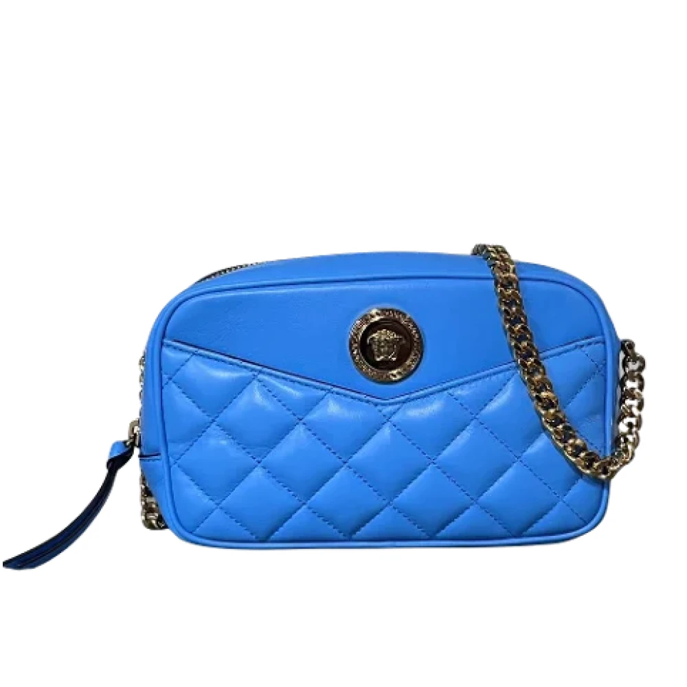 Versace Pre-owned Leather crossbody-bags Blue Dames
