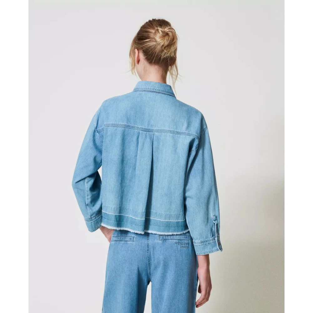 Twinset Denim overhemd met studs Blue Dames