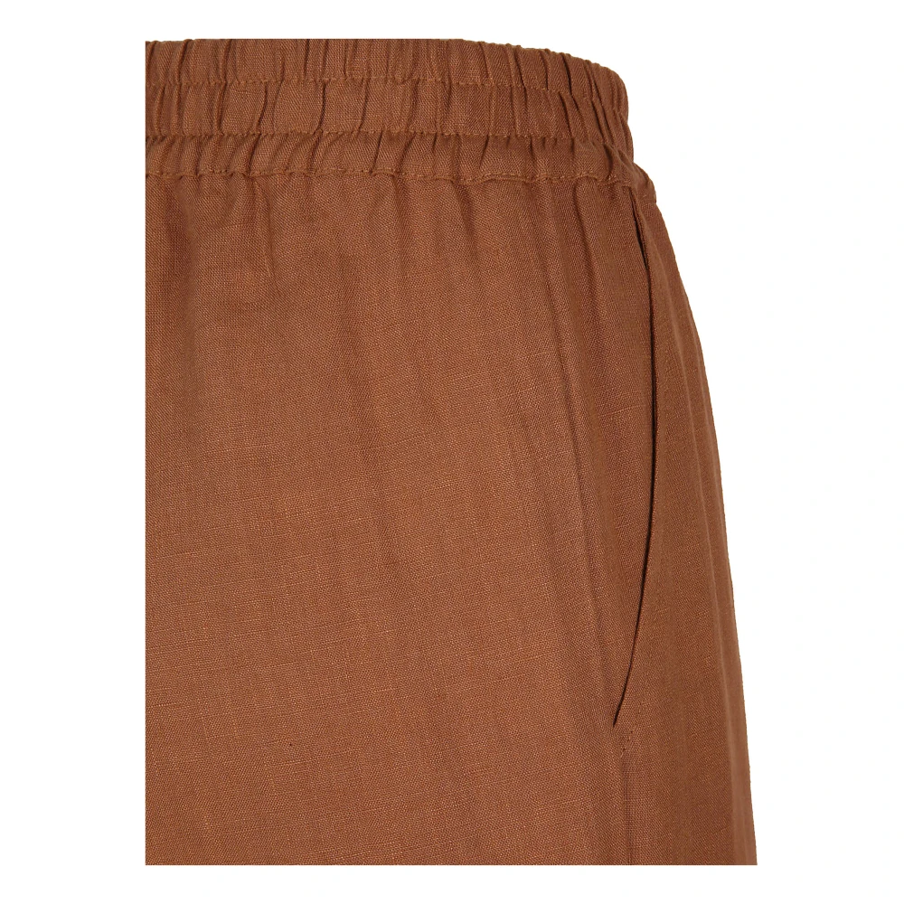 Eleventy Linnen Broek Made in Italy Brown Dames