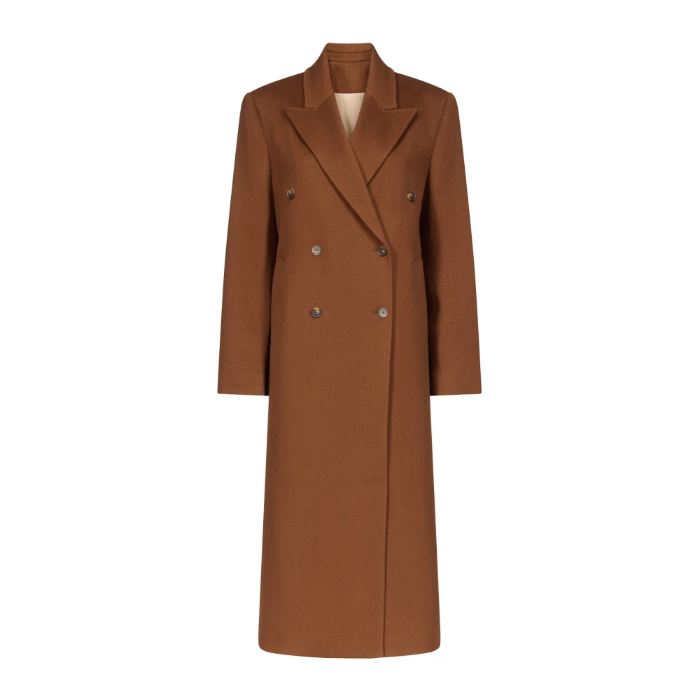 Loulou Studio Women's Brown Rosco Double-Breasted Long Coat