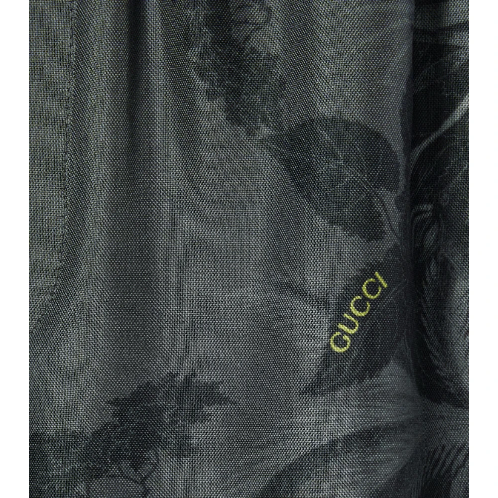 Gucci Bloemen en Fauna Print Zijden Shorts Gray Heren