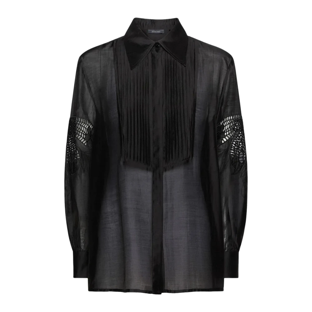 Elena Mirò Women's Black Shirts, Xl, Classic Shirt