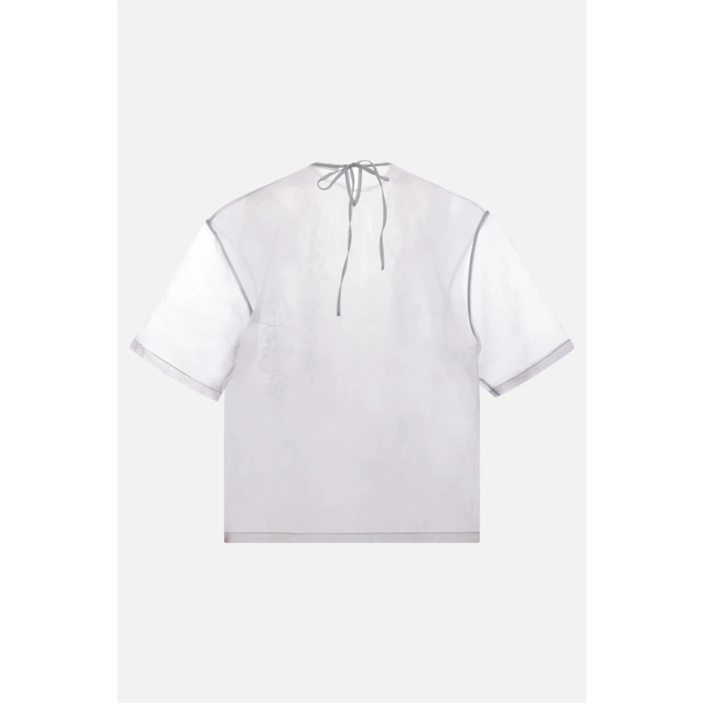 Cecilie Bahnsen Grijze Bloemen Organza Oversized Top Gray Dames
