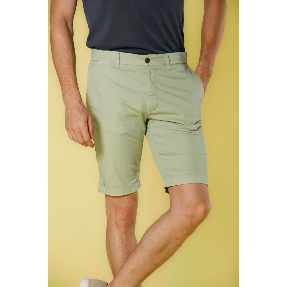 Mason's Stretch Gabardine Bermuda Shorts voor Heren Green Heren