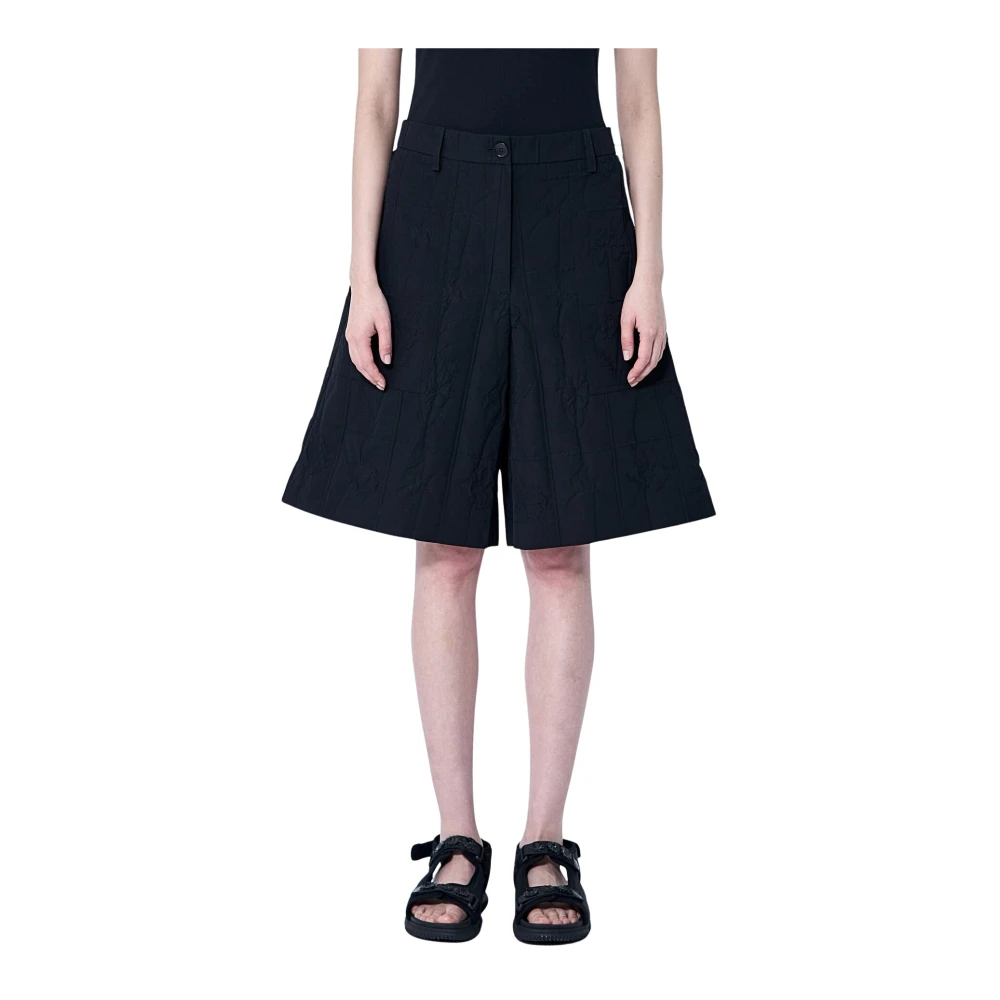 Cecilie Bahnsen Women's Black Floral Embroidered Annika Shorts