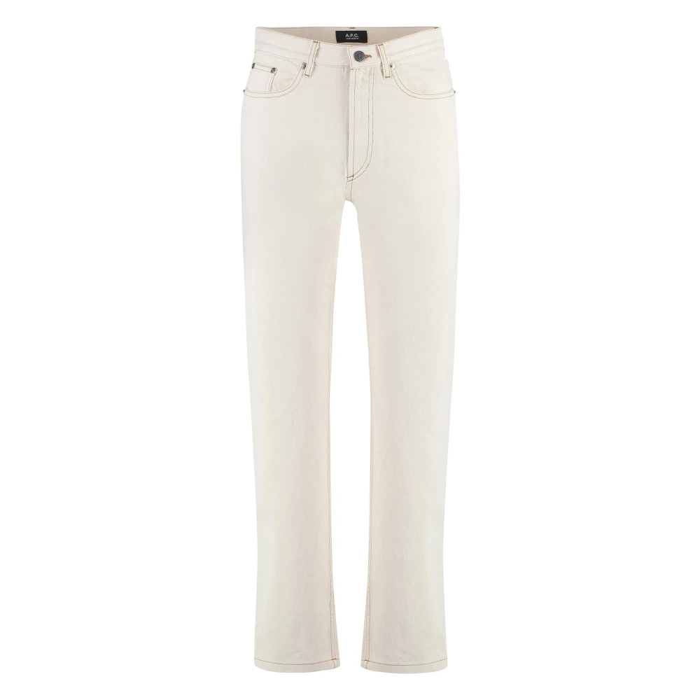 A.p.c. Straight Leg Jeans met Metalen Knopen Beige Dames