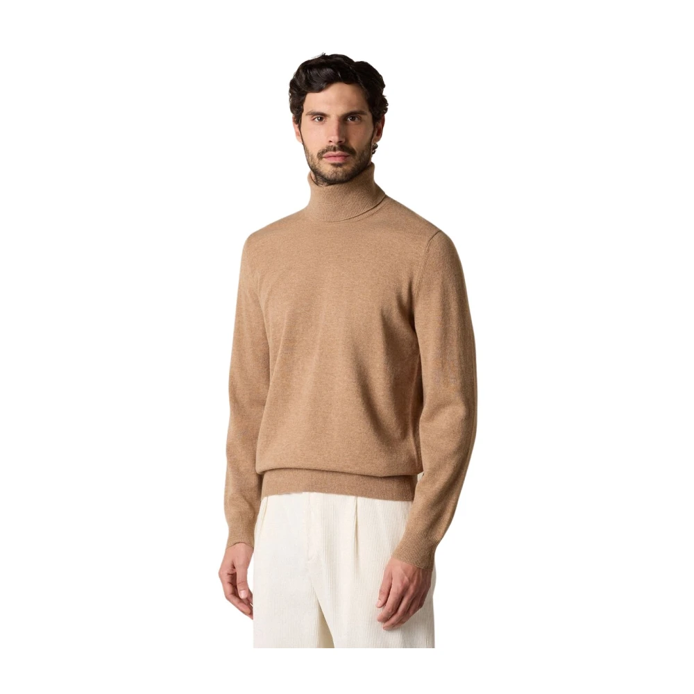 Brooks Brothers Men's Brown Lambswool Turtleneck - Turtlenecks - L - Knitwear