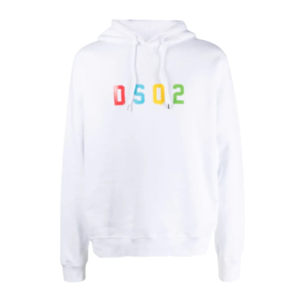Dsquared2 Men's White Cotton Hooded Sweatshirt - Hoodies - M - Sweatshirts & Hoodies