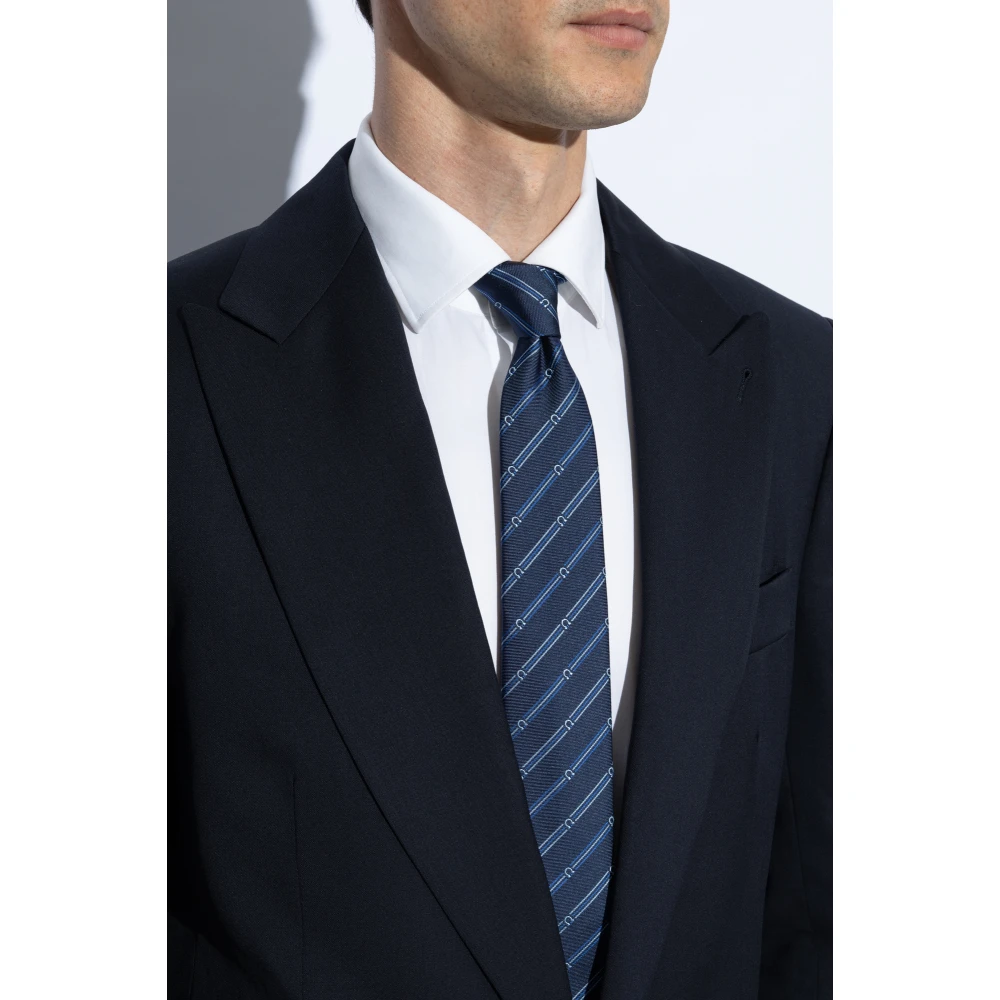 Salvatore Ferragamo Zijden stropdas Blue Heren