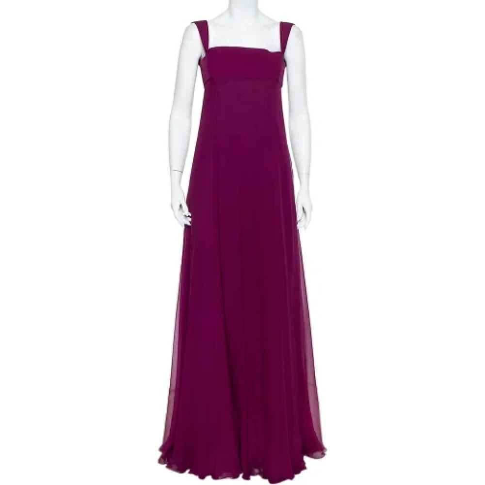 Yves Saint Laurent Vintage Pre-owned Silk dresses Purple Dames