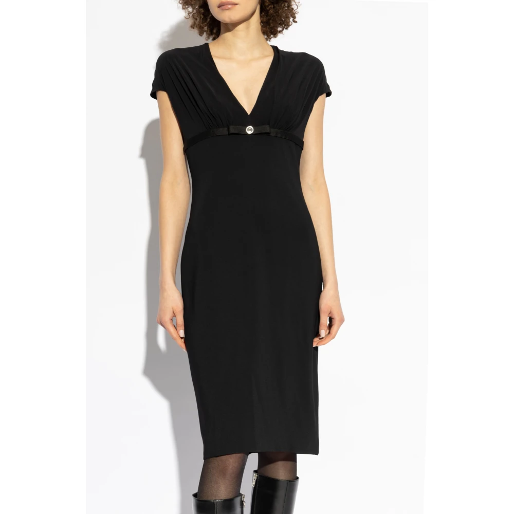 Versace V-hals jurk Black Dames