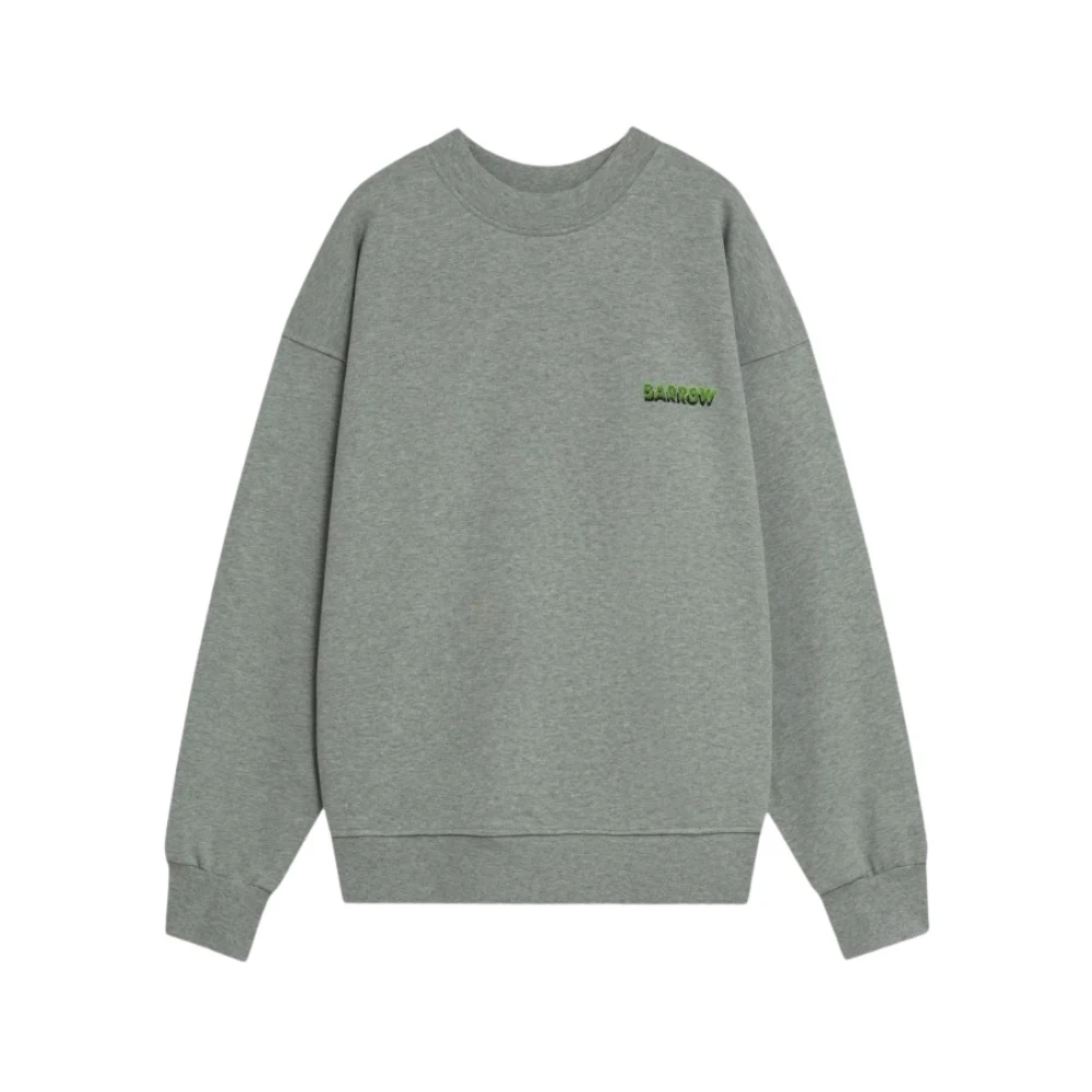 Barrow Gray Sweatshirts, Male, S, Printed Back Sweatshirt