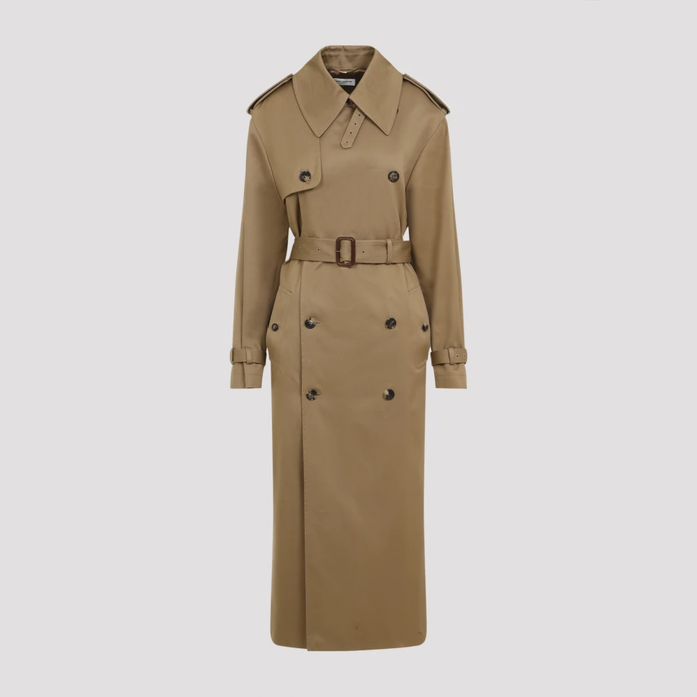 Saint Laurent Neutrale Trenchcoat Aw24 Beige Dames