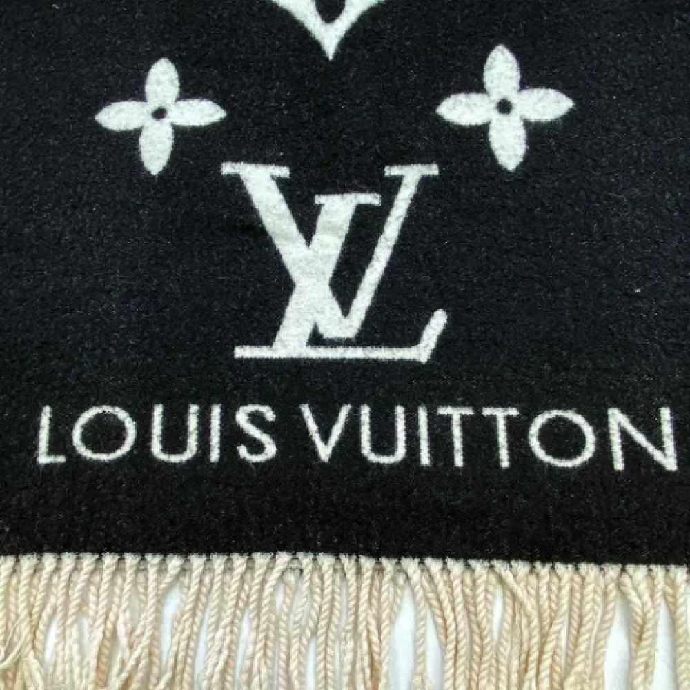 Louis Vuitton Vintage Pre-owned Silk scarves Black Heren