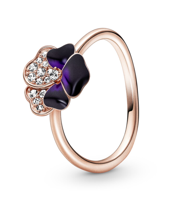 bague-fleur-or-rose-pensee-violette