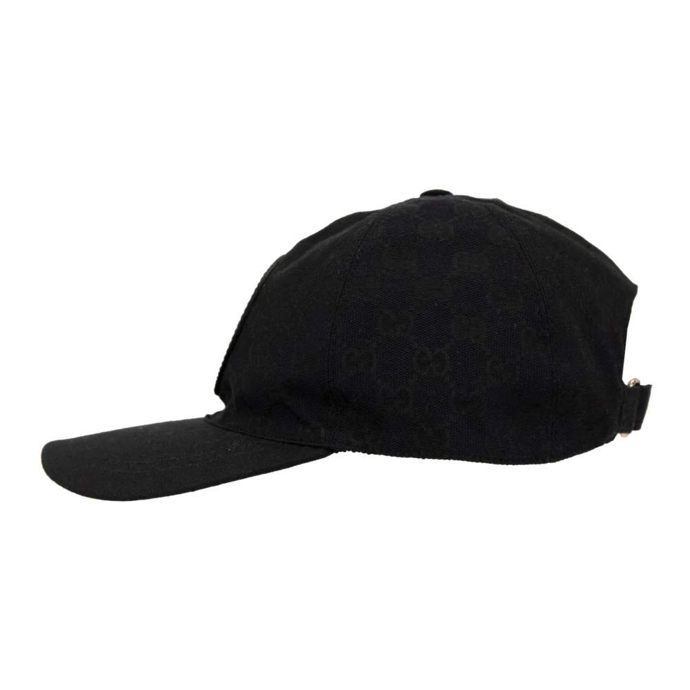 Gucci Baseballpet met logopatch en klittenband Black Unisex