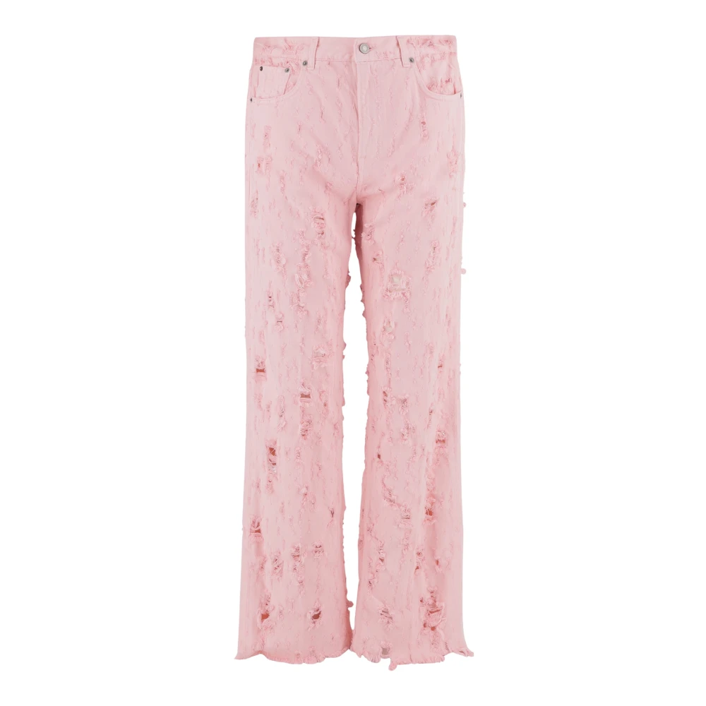 Haikure Vrouw Roze Jeans Dames, W27, Katoen, Bonnie Bull Destroy Katoenen Jeans