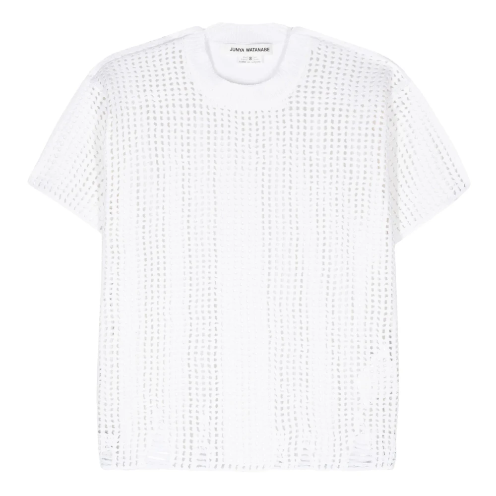 Junya Watanabe Kräm Vit Öppenstickad Topp White, Dam