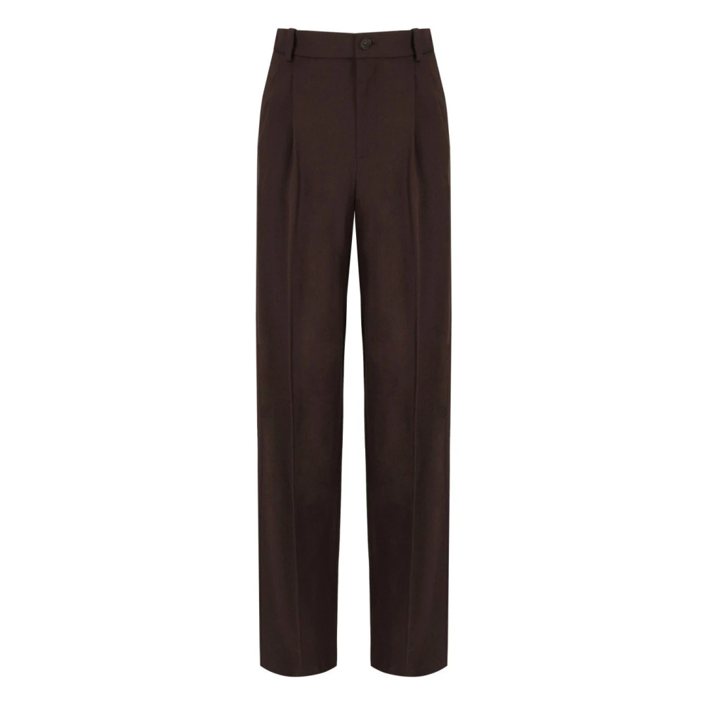 Elisabetta Franchi Brown Trousers - Female - Wide Trousers - Xs - Trousers