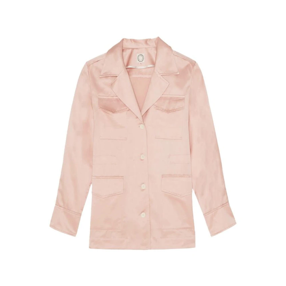 Ines De La Fressange Paris Neva jacket in pink cotton satin Pink Dames