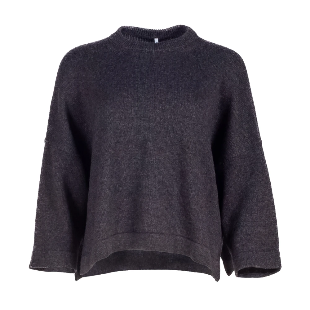 Liviana Conti Donkergrijze Boxy Gebreide Trui Gray Dames