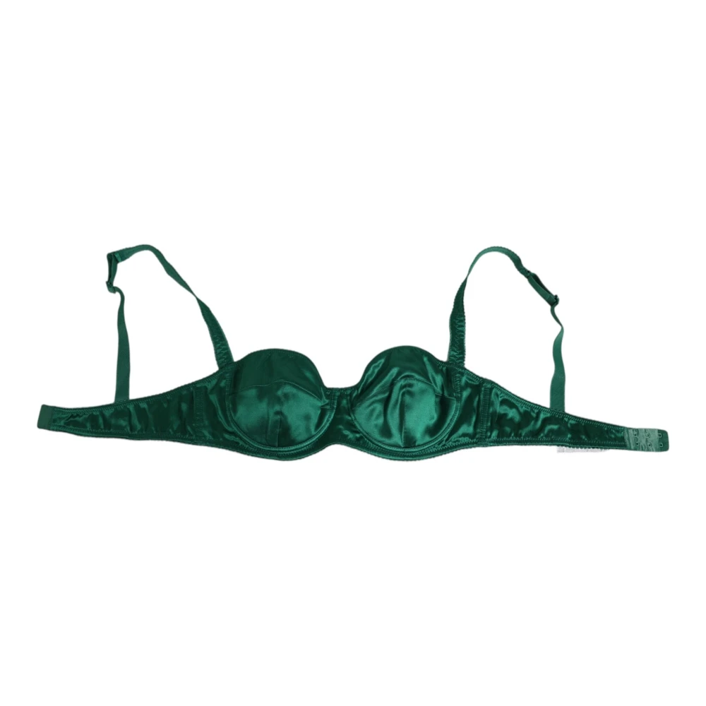 Dolce & Gabbana Women's Green Satin Underwire Musk Bra