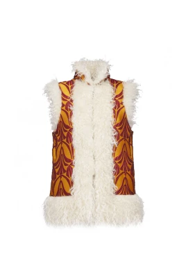 Papyrus Jacquard Ärmlös Folk Jacka