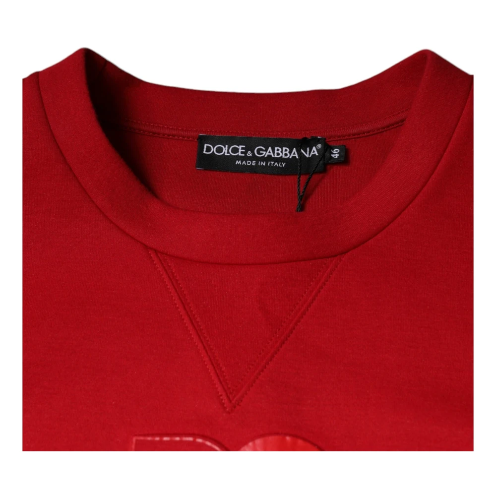 Dolce & Gabbana Maroon DG Logo Katoenen Sweatshirt Red Heren