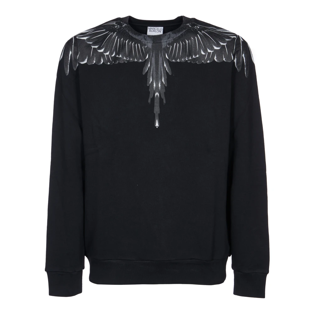 Marcelo Burlon Zwarte Icon Wings Sweaters Black Heren