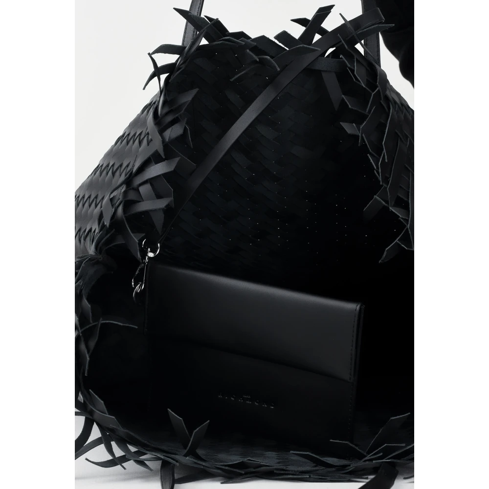 Richmond Zwarte geweven shopper tas Black Dames