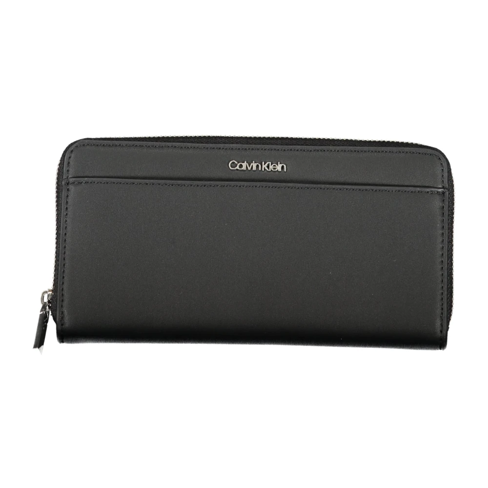 Calvin Klein Women's Black Wallets & Cardholders, One Size, Wallet Rfid Zipper Logo