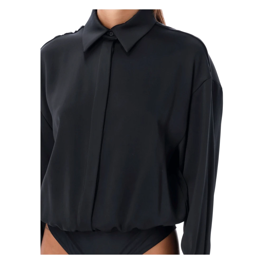 Emporio Armani Zijden Body Blouse T-Shirts Polos Black Dames