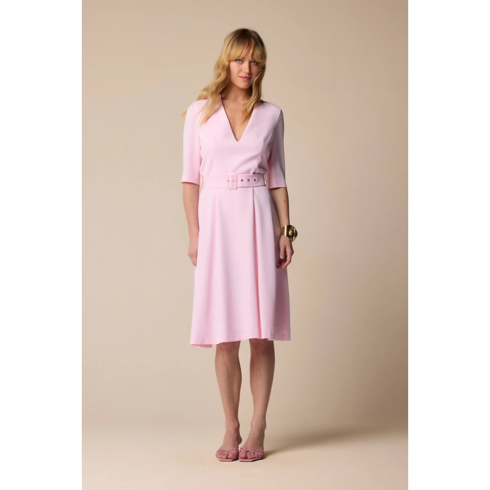 Kocca Elegante Midi Jurken voor Vrouwen Pink Dames