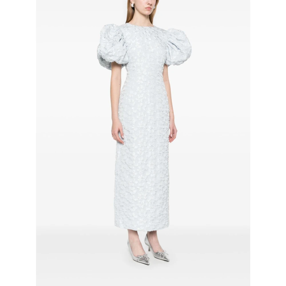 Rotate Birger Christensen Lichtblauwe Jurk met Ronde Hals Blue Dames