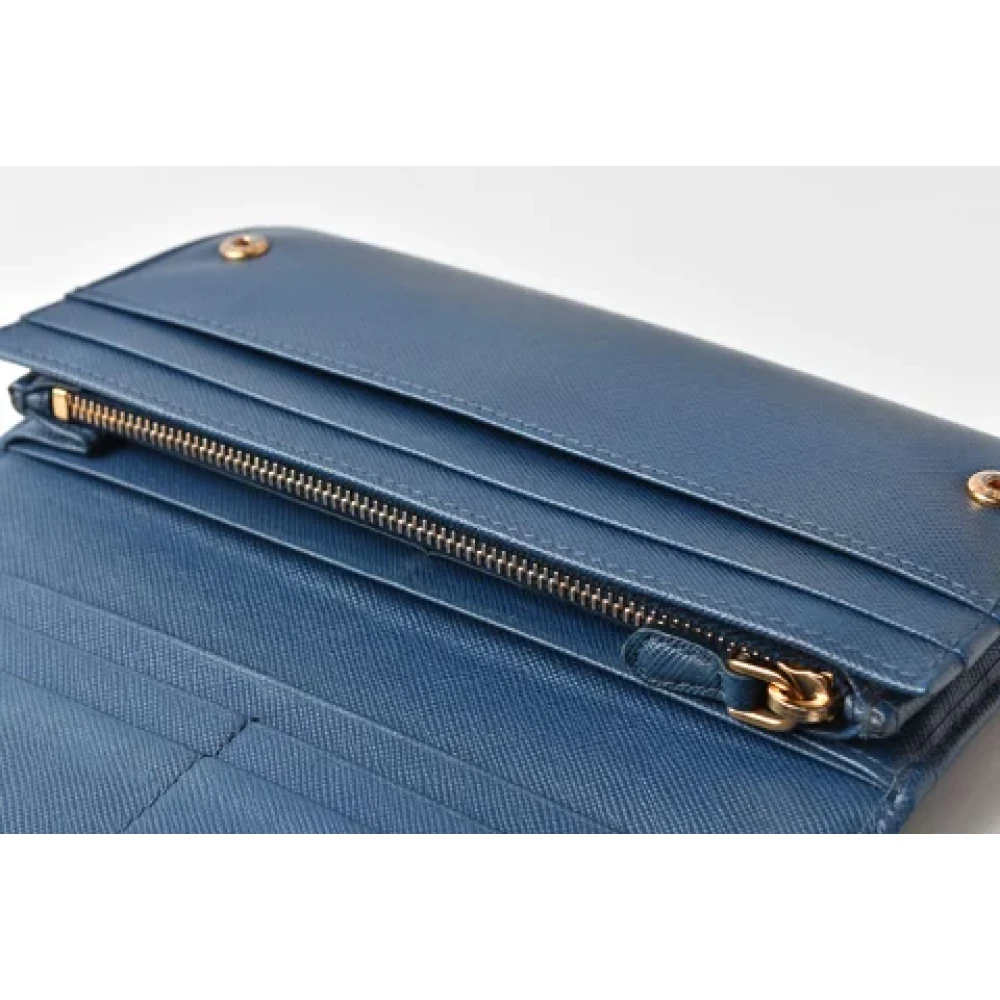 Prada Vintage Pre-owned Leather wallets Blue Dames