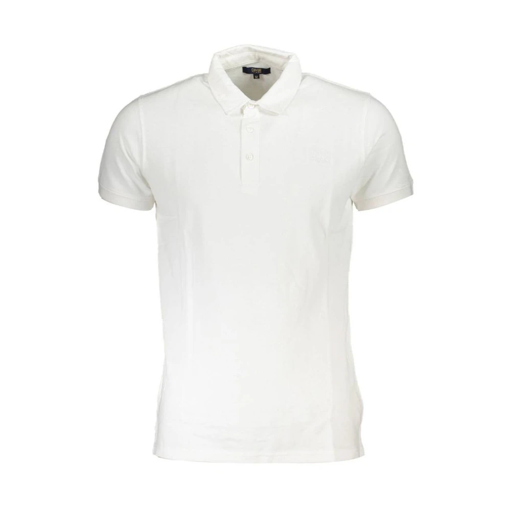 Cavalli Class Men's White Classic Fit Polo Shirt With Embroidery
