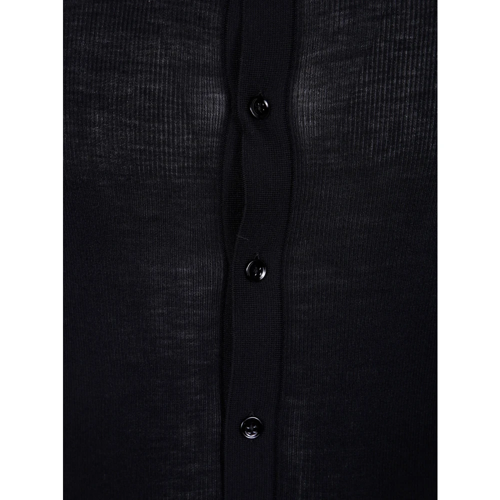 Tom Ford Henley Gebreide Trui Black Heren