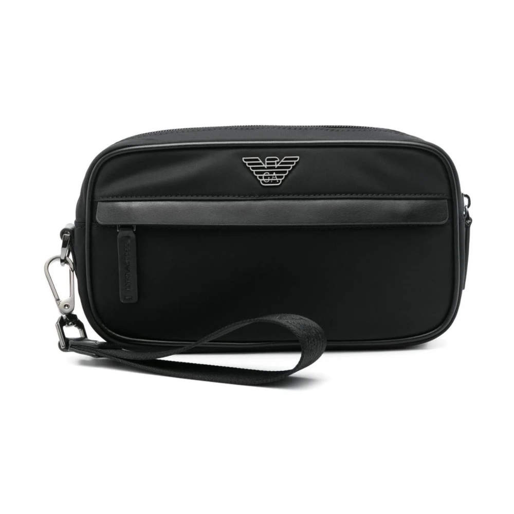 Emporio Armani Vrouw Zwart Logo Detail Wash Bag