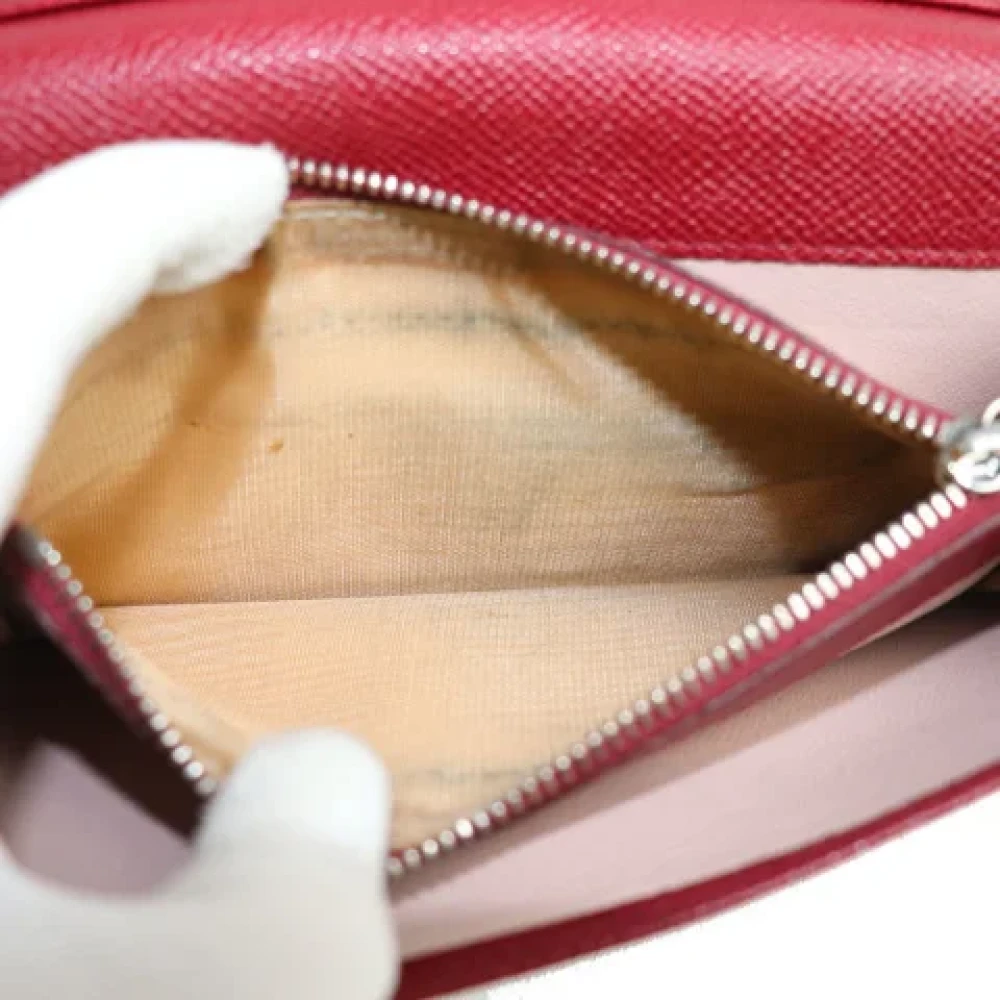 Bvlgari Vintage Pre-owned Leather wallets Red Dames